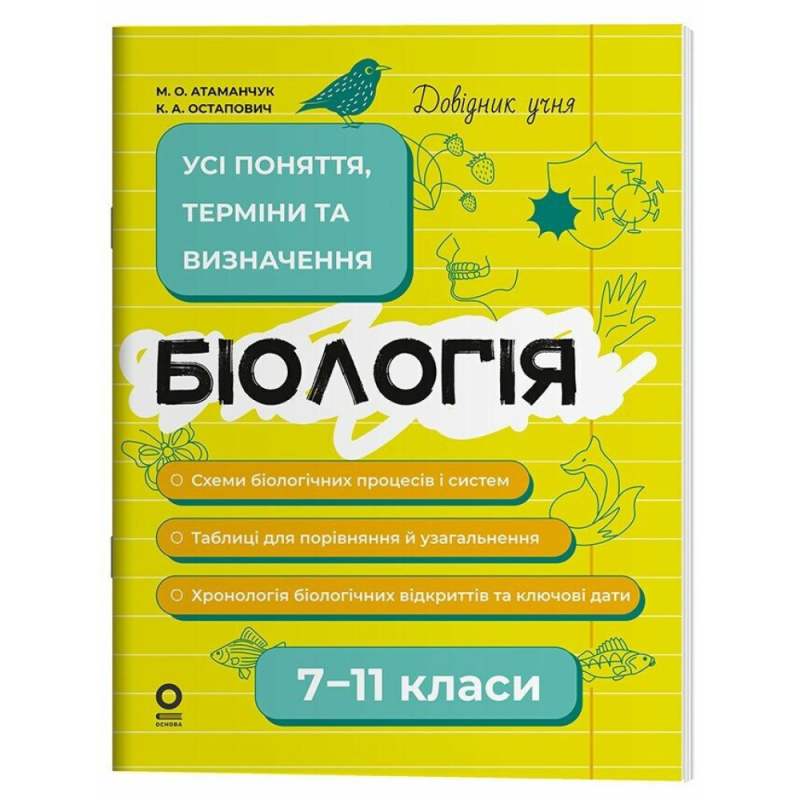 Довідник учня. Біологія. Усі поняття, терміни та визначення. 7–11 класи / Маргарита Атаманчук